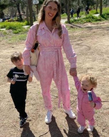 Charlotte Trippier with her children.